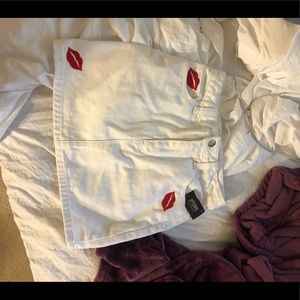 Brand new (Thrifted) white denim skirt